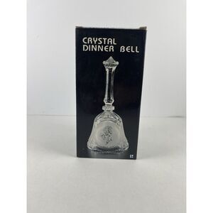 Vintage Cut‎ Glass Crystal Bell w/Flowers 8"